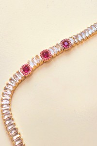 Tennis Bracelet with Pink